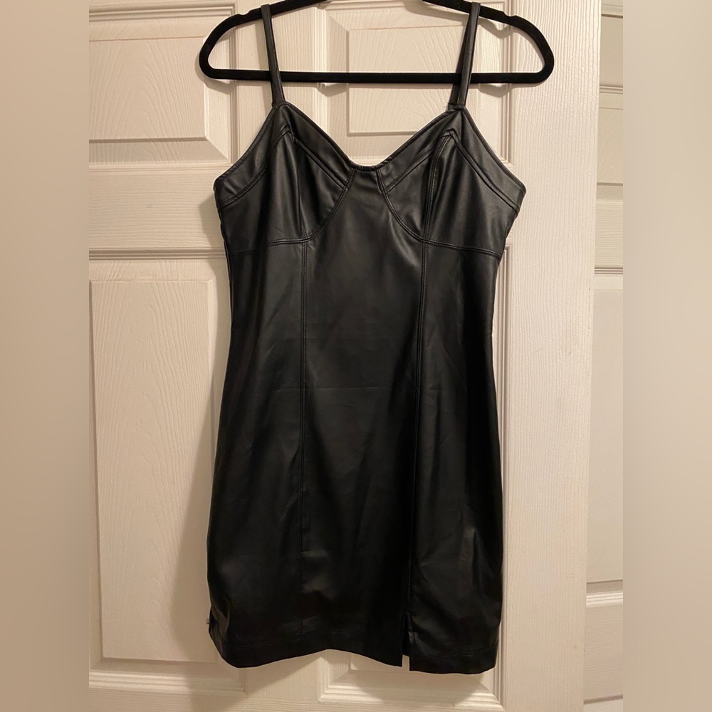 Free People Faux Leather Mini Dress